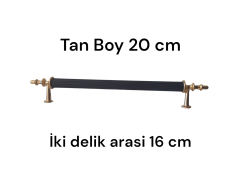 Siyah Gold Uclu Sivri Dolap Kulp 16 cm