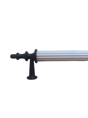 Beyaz Sivri Siyah Uclu Aliminyum  Dolap Kulp  16 cm