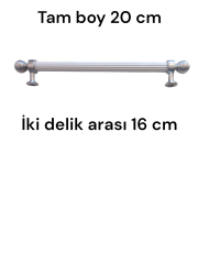16 cm Aliminyum  Beyaz Yuvarlak Başlı Dolap Kulp