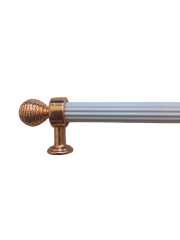 Aliminyum Beyaz  Yuvarlak Gold Başlikli Dolap Kulp 16 cm