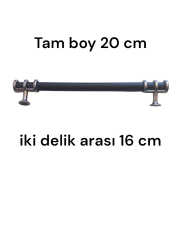 Siyah  Krom yüzüklu Aliminyum Dolap Kulp 16 cm