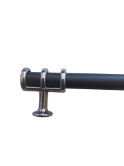 Siyah  Krom yüzüklu Aliminyum Dolap Kulp 16 cm