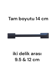 Siyah Dolap Kulp  9.6 & 12,8 cm iki Olcuye Uymakta