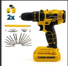 Dawreek ST24 W Şarjlı Darbeli Matkap | 24V Güçlü Vidalama & Delme Makinesi