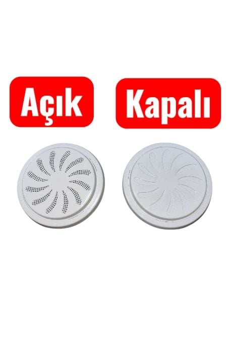 Ayarlı Ayarlanabilir Doğalgaz Cam Menfezi Ø18 cm Beyaz | Havalandırma Menfezi
