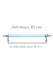 Sivri Uclu Kulp Beyaz Krom  Başlı Aliminyum Dolap Kulp 16 cm