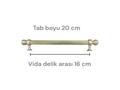 Aliminyum Yuvarlak Gold  Cizgili Dolap Kulp 16 cm