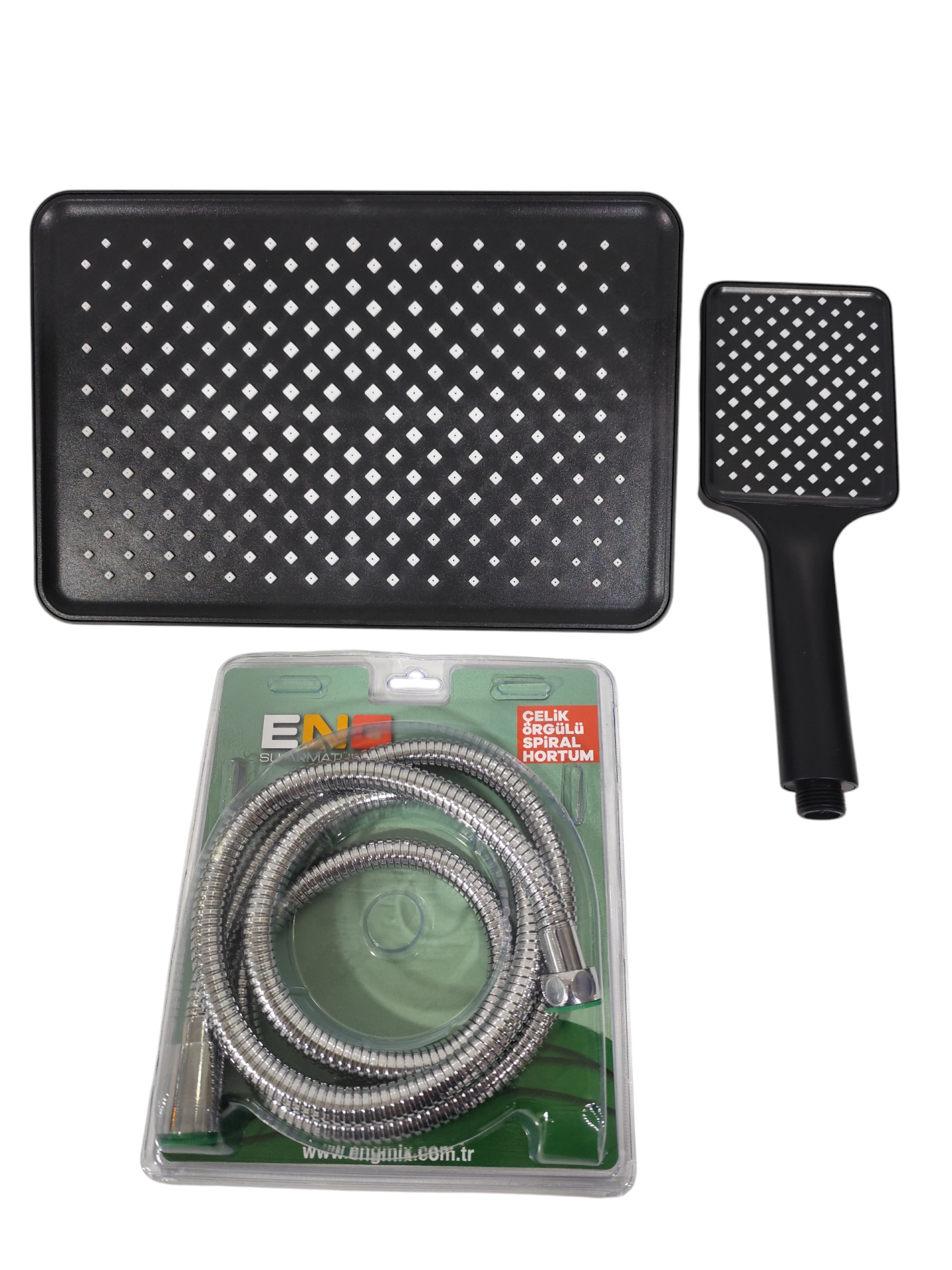 Siyah Robot Duş Başlığı + El Duşu + Duş Hortumu | Üçlü Avantajlı Set – Uygun Fiyat