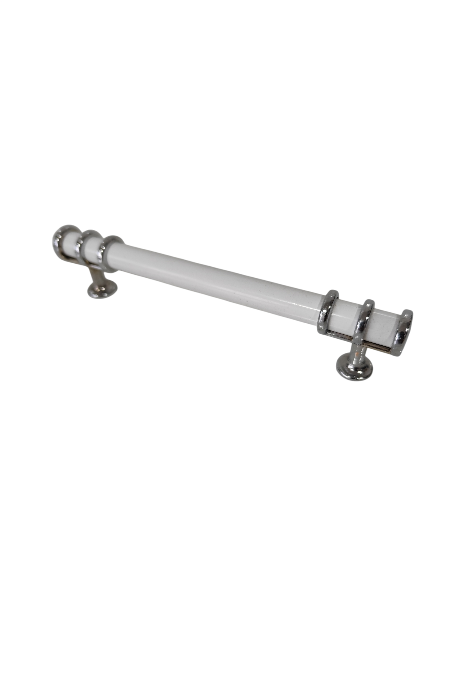 128 mm Beyaz Krom Yüzüklü Metal Kulp | Şık ve Dayanıklı Dolap & Çekmece Kulpu