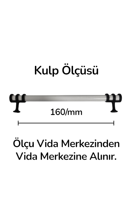 160 mm Beyaz Siyah Yüzüklü Metal Kulp | Şık ve Dayanıklı Dolap & Çekmece Kulpu