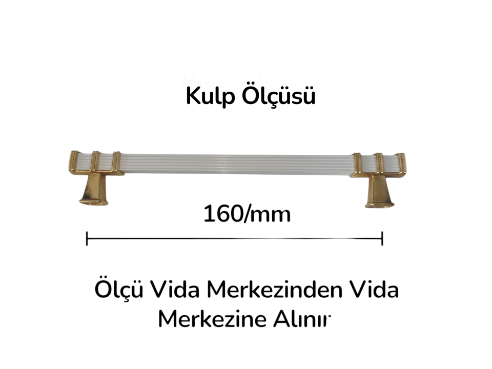 160 mm Beyaz Gold Yüzüklü Kare Kulp | Şık, Dayanıklı ve Uygun Fiyatlı