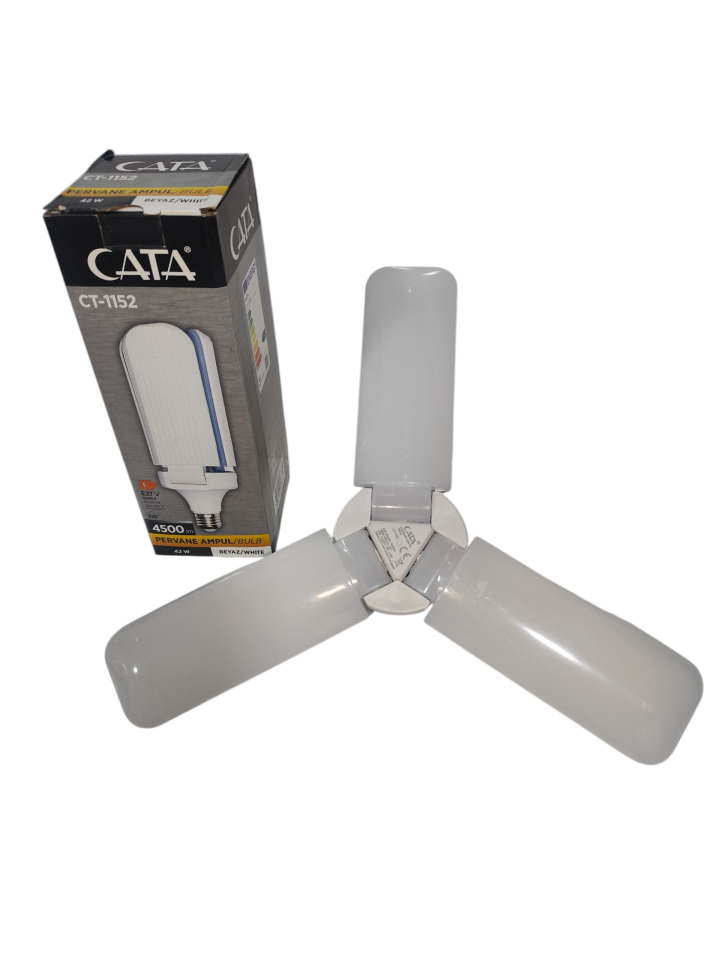 CATA CT-1152 LED Pervane Ampul 3 Kanatlı E27 42W | Güçlü Aydınlatma