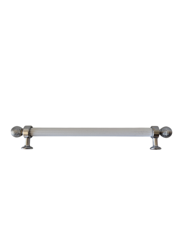 160 mm Beyaz Yuvarlak Krom Başlı Dolap Kulpu – Modern Mobilya Çekmece ve Mutfak Dolabı Kulpu