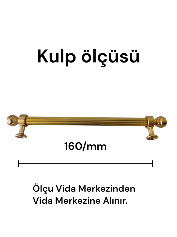 160 mm Gold Yuvarlak Gold Başlı Dolap Kulpu – Modern Mutfak Dolabı ve Çekmece Kulpu