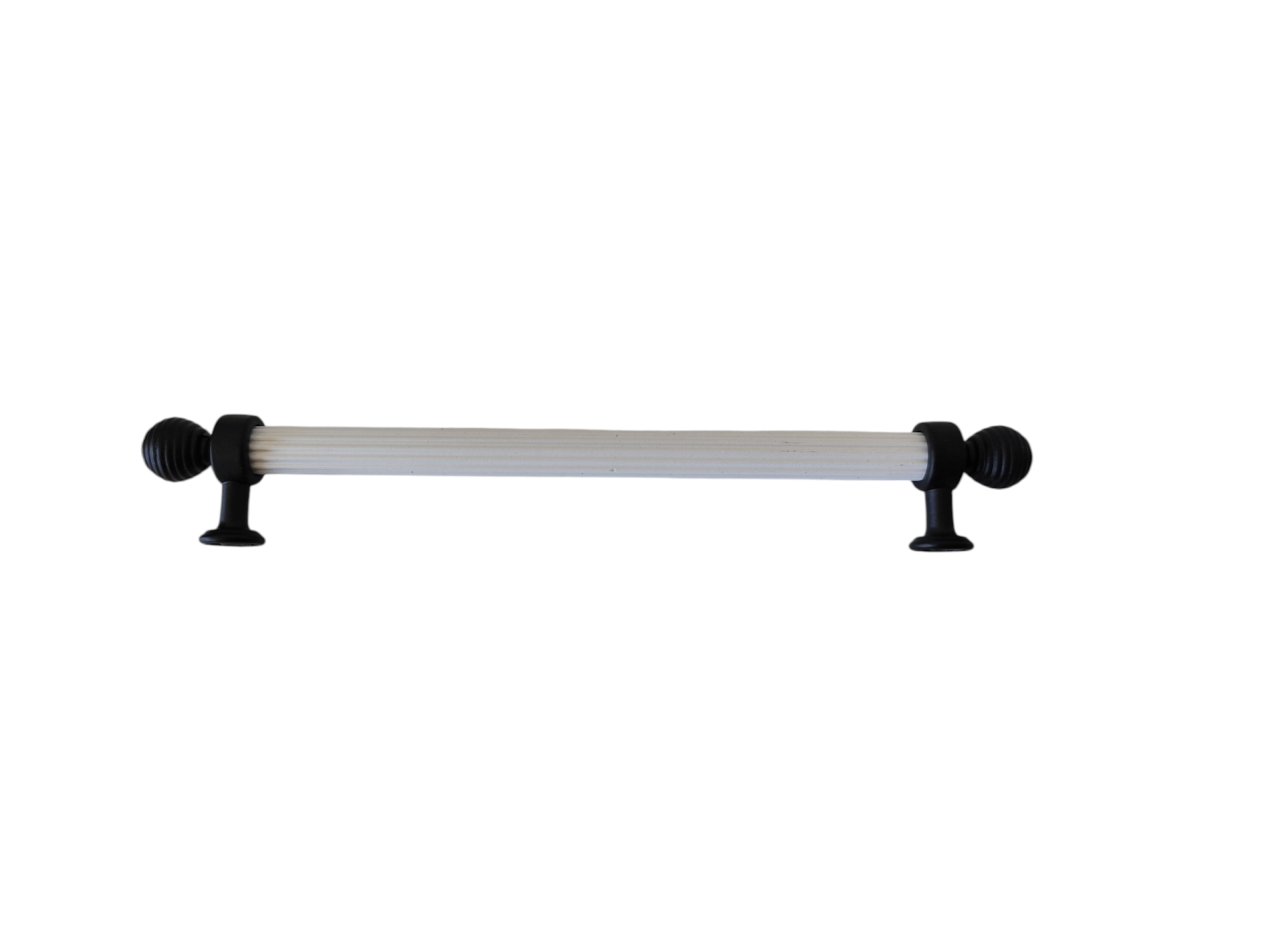 160 mm Beyaz Yuvarlak Siyah Başlı Dolap Kulpu – Modern Mutfak Dolabı ve Çekmece Kulpu