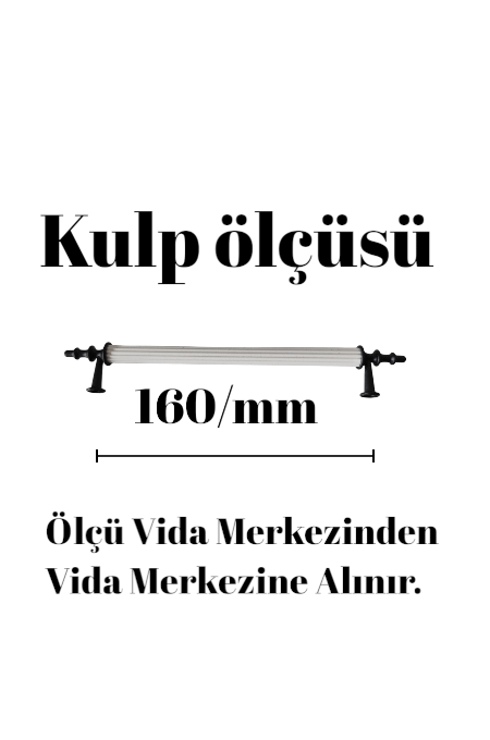 160 mm Sivri Beyaz Beyaz Uçlu Mobilya Kulpu – Mutfak, Çekmece, Gardırop Dolap Kulpu