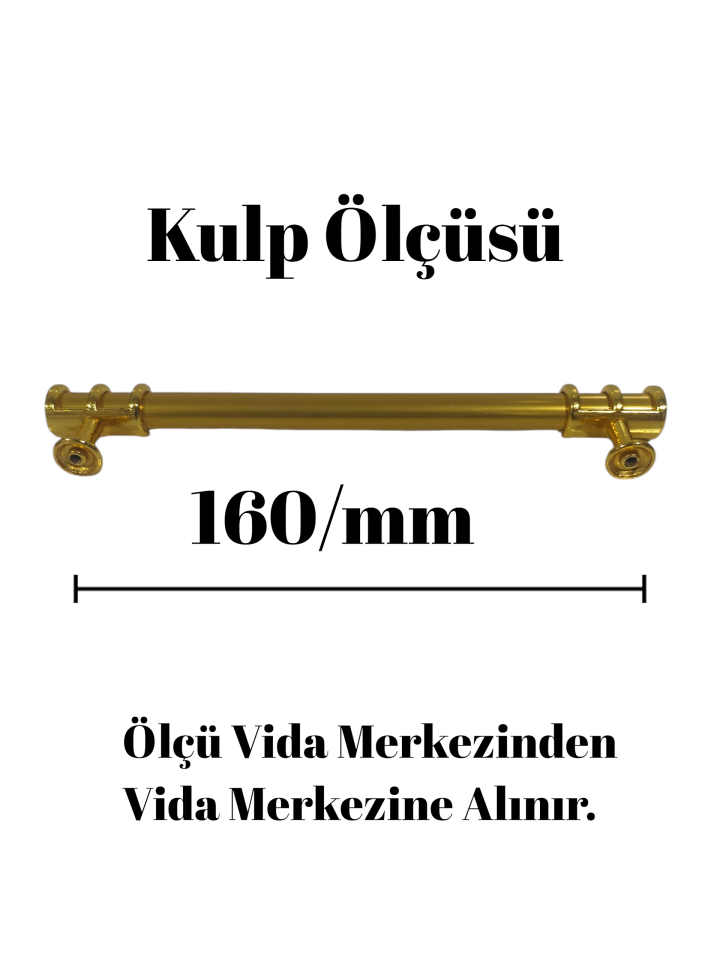 160 mm Gold Gold Yüzüklü Mobilya Kulpu – Şık, Dayanıklı ve Modern Dolap Kulpu
