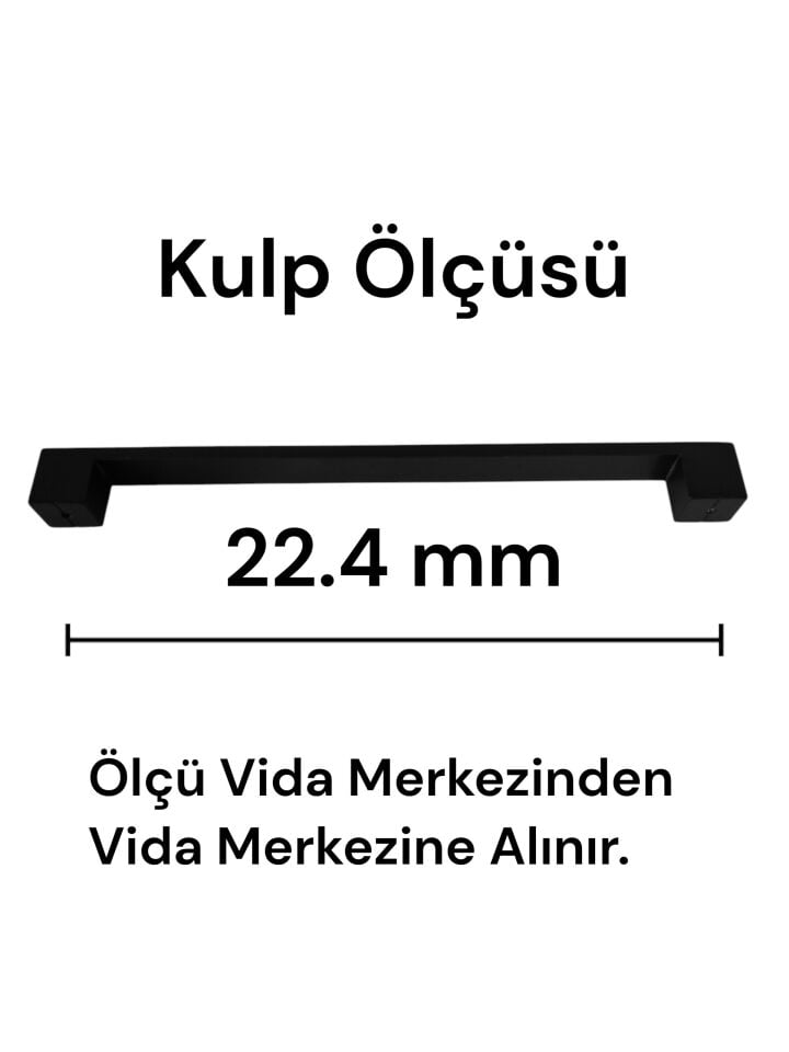 Siyah Mat Metal Nadir Kulp 224 mm | Şık ve Dayanıklı Dolap & Çekmece Kulpu